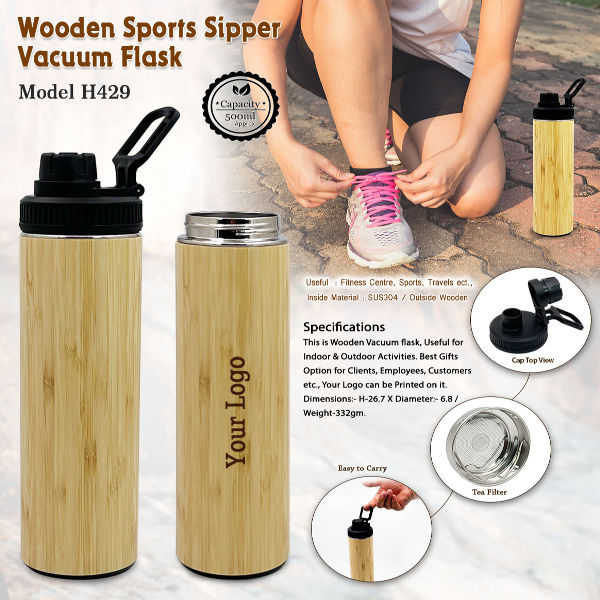 Wooden Sipper Vacuum Flask