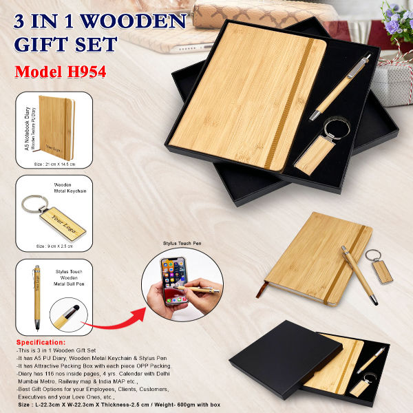 3 In 1 Wooden Gift Set