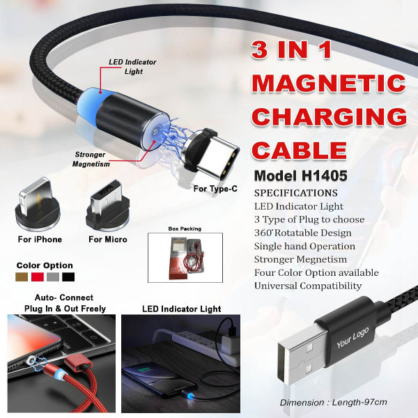 3 In 1 Magnetic Charging Cable
